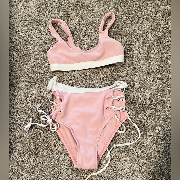 Splendid Pink and White Bikini sz XS - Picture 2 of 11